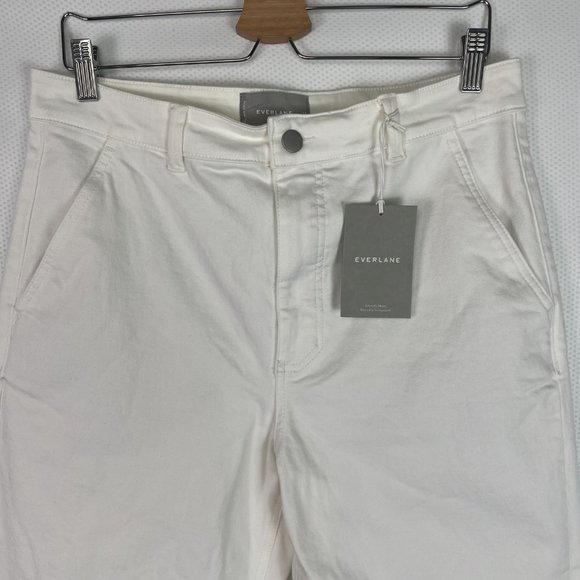 Everlane The Straight Leg High Rise Crop Pant Bone White Plus Size 14 - Picture 4 of 10